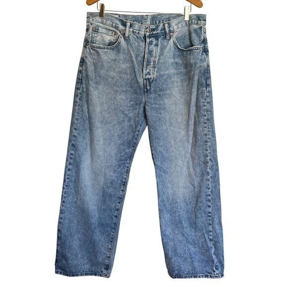 Gap 90s Loose Jeans Acid Light Wash Denim Straight Leg Baggy Casual Size 34 x 30 - Picture 1 of 10